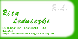 rita ledniczki business card